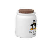 One by One The Penguins Funny Saying Design Candy Jar (Left)