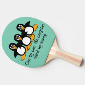 One by One The Penguins Funny Saying Design Ping Pong Paddle (Side)