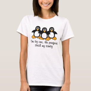 One by One The Penguins Funny Saying Design T-Shirt