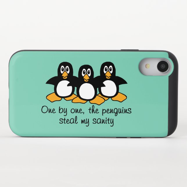 One by One The Penguins (Green) Uncommon iPhone Case (Closed)