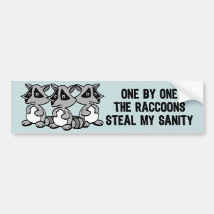 One By One The Raccoons Bumper Sticker