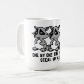 One By One The Raccoons Design Coffee Mug (Front Left)