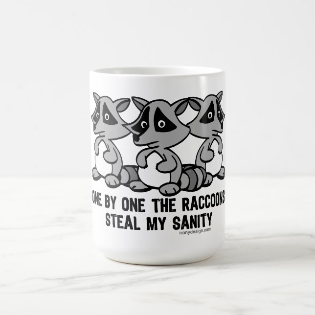 One By One The Raccoons Design Coffee Mug (Center)