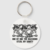 One By One The Raccoons Design Keychain (Front)