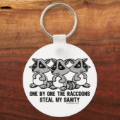 One By One The Raccoons Design Keychain (Front)