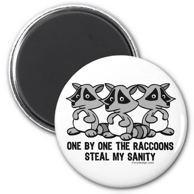 One By One The Raccoons Design Magnet (Front)