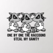 One By One The Raccoons Funny Design Wall Decal (Insitu 2)