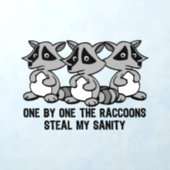 One By One The Raccoons Funny Design Wall Decal (Insitu 1)