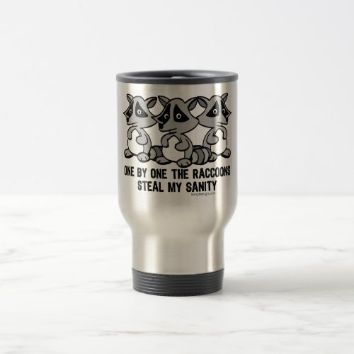 One By One The Raccoons Travel Mug