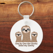 One by One the Sloths Steal my Sanity Cute Keychain (Front)