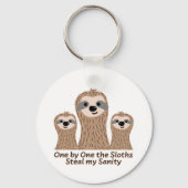 One by One the Sloths Steal my Sanity Cute Keychain (Back)