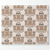 One by One the Sloths Steal my Sanity Cute Wrapping Paper (Flat)