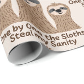 One by One the Sloths Steal my Sanity Cute Wrapping Paper (Roll Corner)