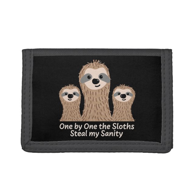 One by One the Sloths Steal my Sanity Trifold Wallet (Front)