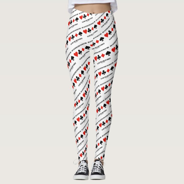 One Can Never Spend Too Much Time Playing Bridge Leggings (Front)