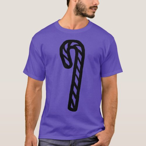 One Candy Cane For Christmas Outline T_Shirt