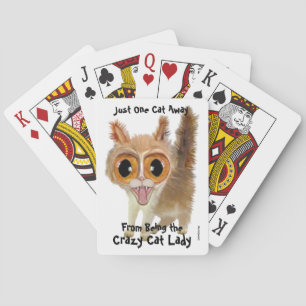 One Cat Away from Being the Crazy Cat Lady Poker Cards