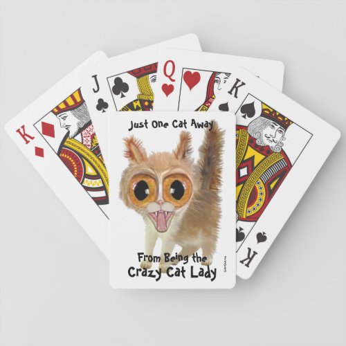 One Cat Away from Being the Crazy Cat Lady Poker Cards