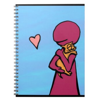 One Cat Loves Hugging Comic Notebook by HeadBees at Zazzle