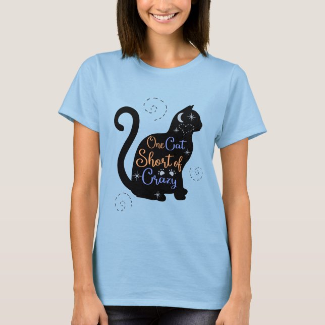 One Cat Short Crazy Cat Lady T-Shirt (Front)
