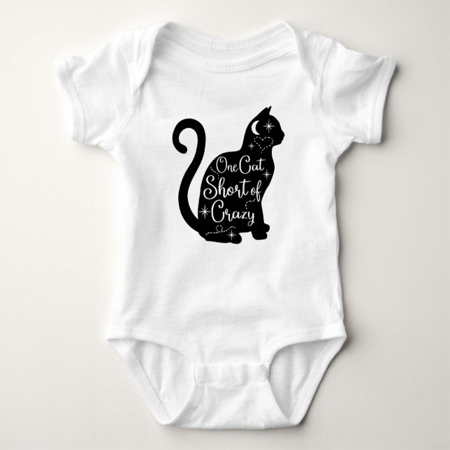 One Cat Short of Crazy Baby Bodysuit (Front)