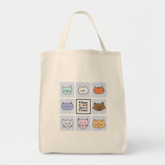 One cat short of crazy tote bag