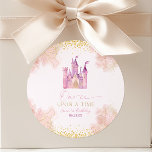One-ce Upon A Time Princess 1st Birthday Party Classic Round Sticker<br><div class="desc">This is a One-ce Upon A Time Princess Royal Castle 1st Birthday Party Favor Stickers!</div>