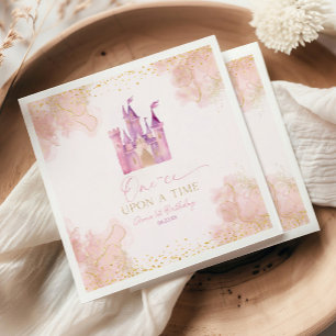 One-ce Upon A Time Princess 1st Birthday Party Napkins