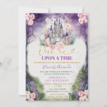 One-ce Upon A Time Purple Castle 1st Birthday Invitation