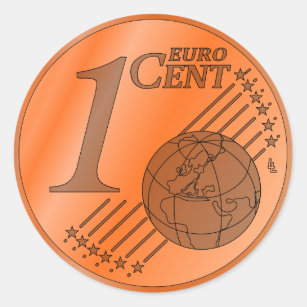 One Cent Euro Coin Classic Round Sticker