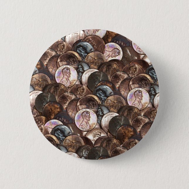 One Cent Penny Spread Background Button (Front)