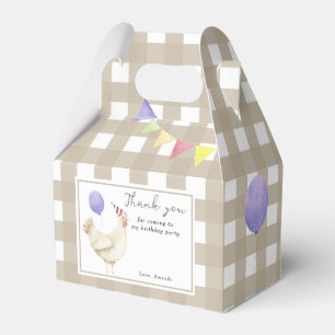 One Chick First birthday Thank you Favor Boxes