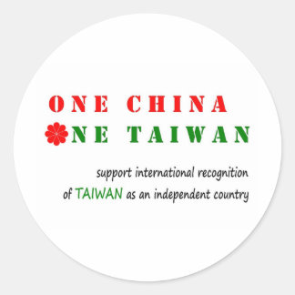 One China; One Taiwan Classic Round Sticker