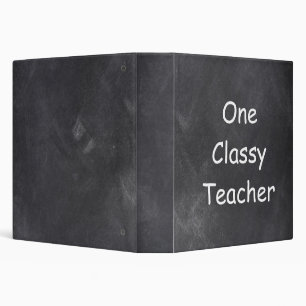 One Classy Teacher Chalkboard Design Gift Idea 3 Ring Binder