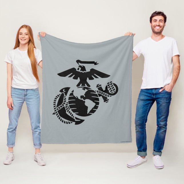 One-Color EGA - Black Fleece Blanket (In Situ)