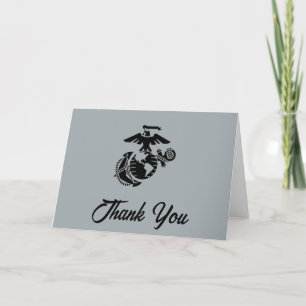 One-Color EGA - Black Letterpress Thank You Card