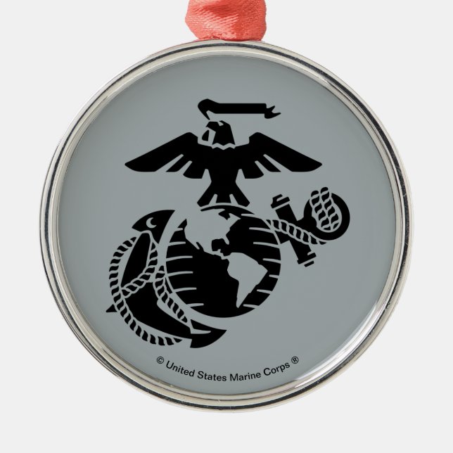 One-Color EGA - Black Metal Ornament (Front)