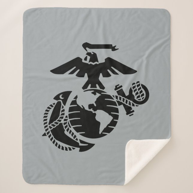 One-Color EGA - Black Sherpa Blanket (Front)