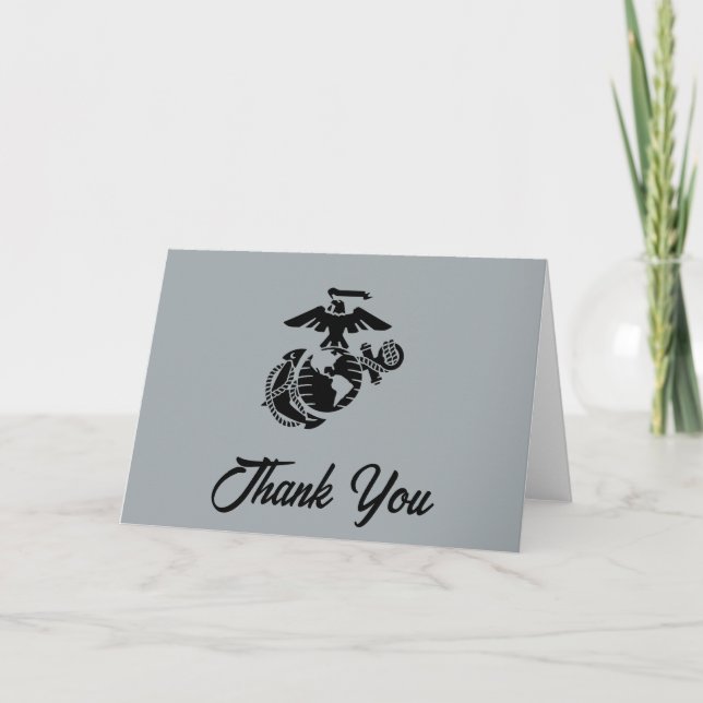 One-Color EGA - Black Thank You Card (Front)