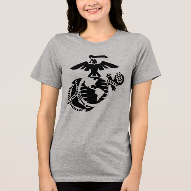 One-Color EGA - Black Tri-Blend Shirt (Front)