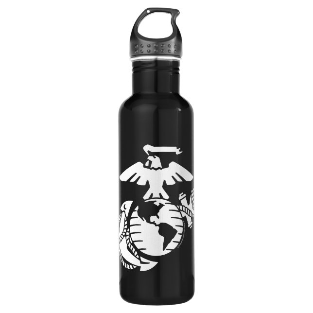 One-Color EGA - White Stainless Steel Water Bottle (Front)