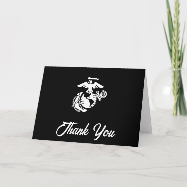 One-Color EGA - White Thank You Card (Front)