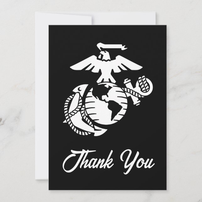 One-Color EGA - White Thank You Card (Front)