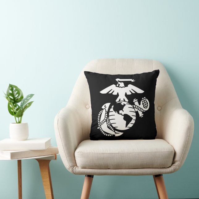 One-Color EGA - White Throw Pillow (Chair)