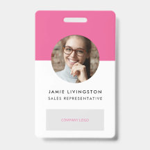 One-Color Modern Professional Logo Photo ID Badge