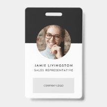 One-Color Modern Professional Logo Photo ID Badge