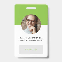 One-Color Modern Professional Logo Photo ID Badge