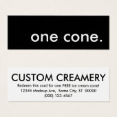 one cone. ice cream coupon (Front & Back)