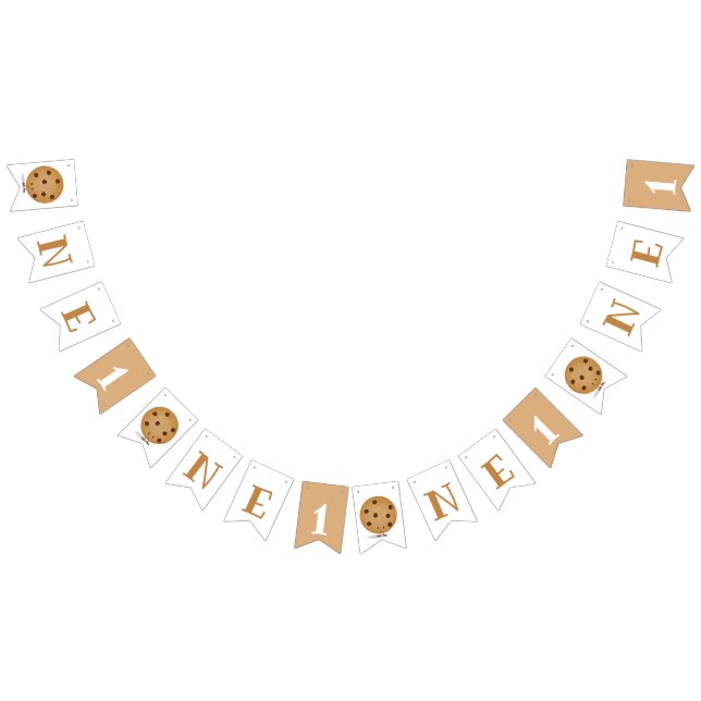 One Cookie Baby 1st Birthday Bunting Flags (All)