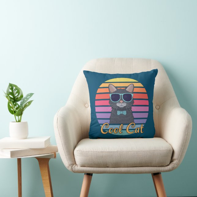 One Cool Cat Throw Pillow (Chair)